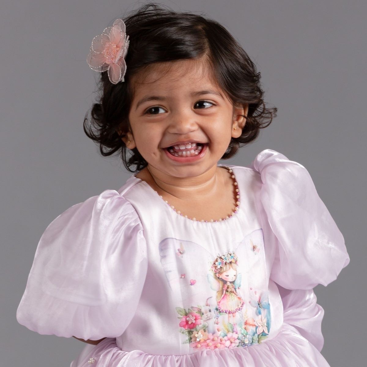 Butterfly magic dress with puff sleeves - Littleduds