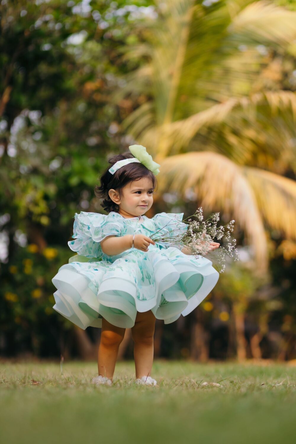 Sea Green Caltus Dress for Party Wear - Image 5