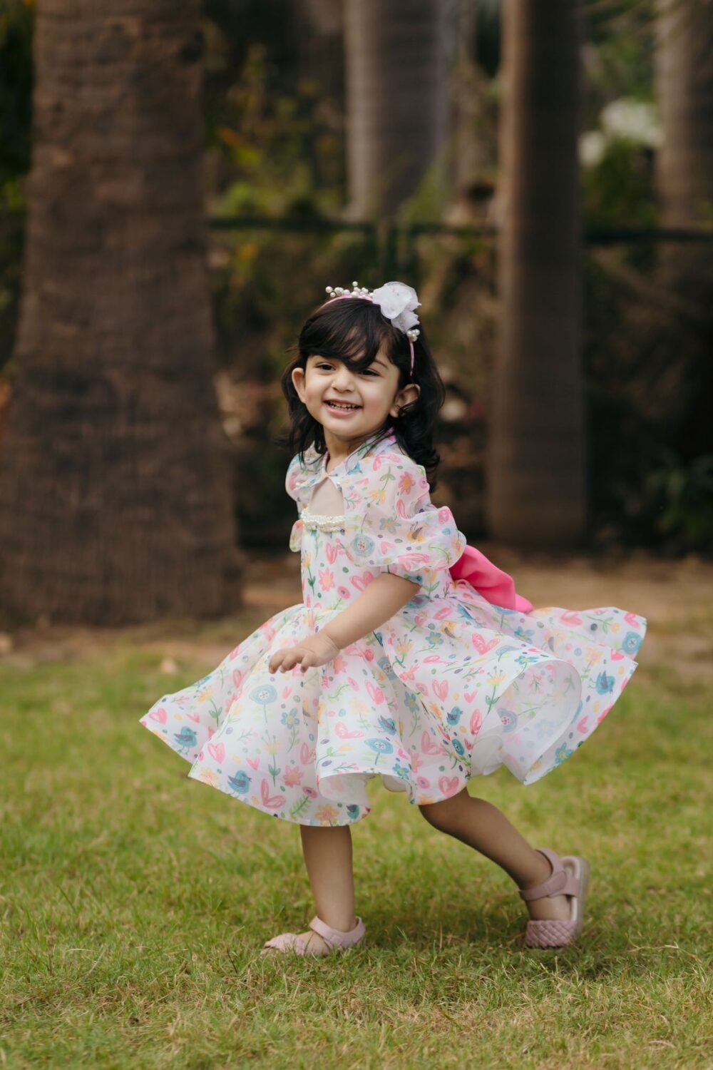 Colourful White Sparrow Dress - Image 4