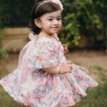 Grey & Pink Flower Dress