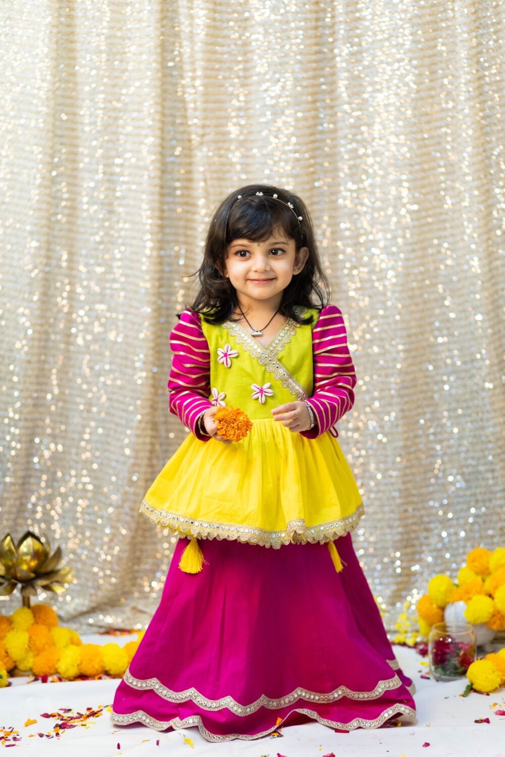 Colourful peplum with lehenga - Image 2