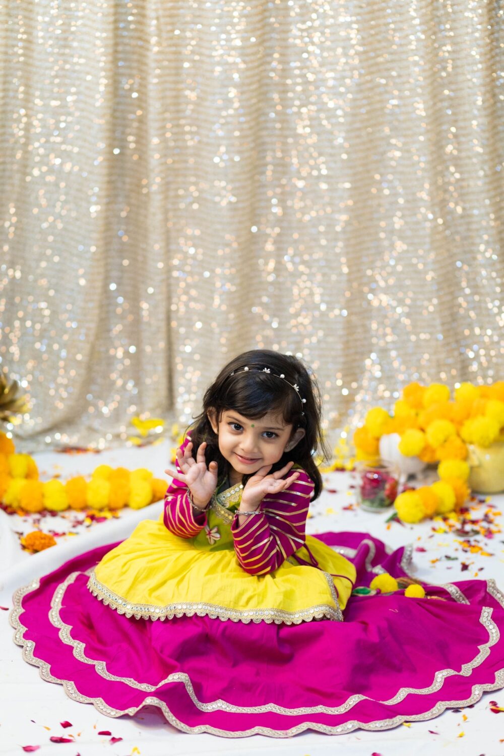 Colourful peplum with lehenga - Image 3