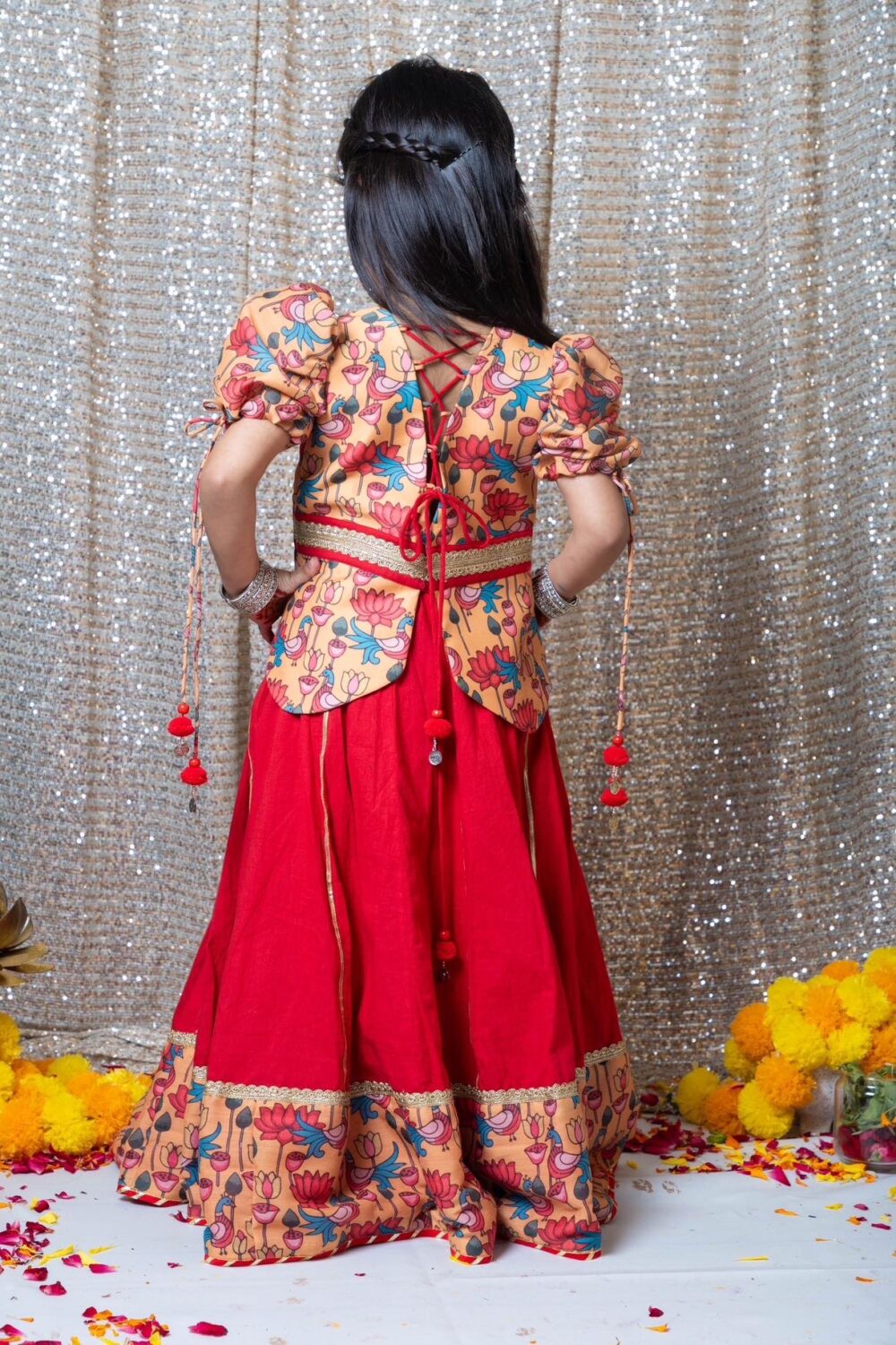 Beautiful lotus and peacock chaniycholi - Image 3