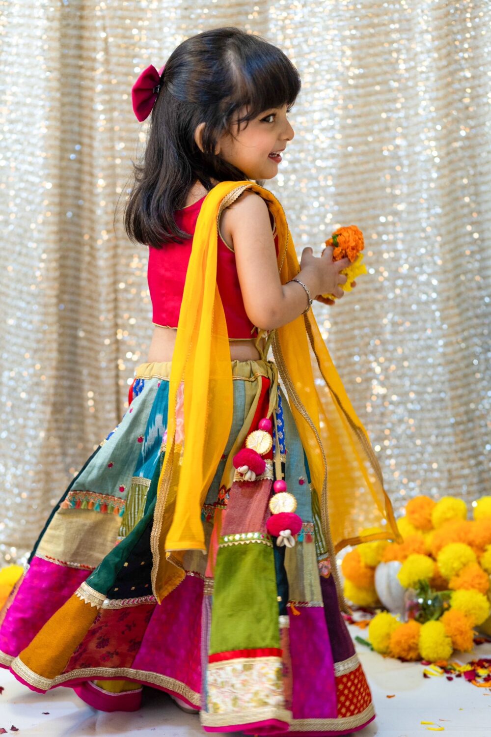 Multicolour Patchwork Chaniyacholi - Image 2