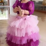 Dark Purple Top with Frilly Skirt