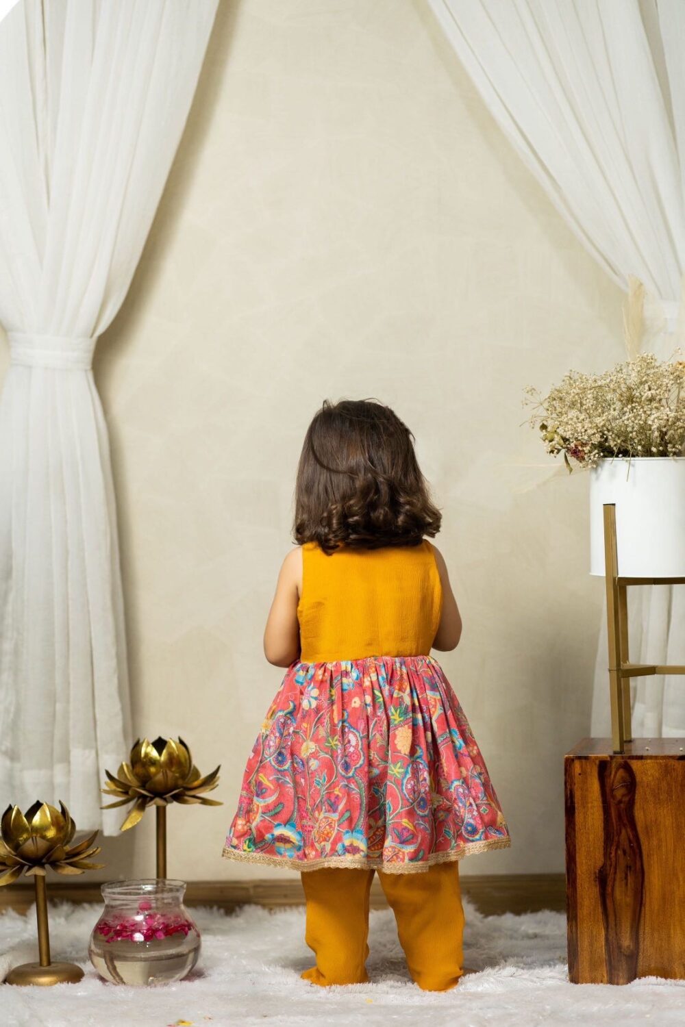 Onion pink Floral Dress with Pant