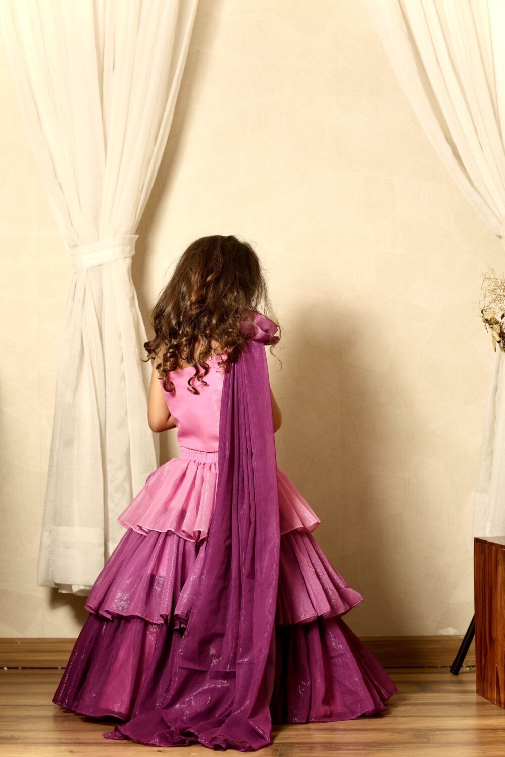 shaded layered skirt with drapping top - Image 3