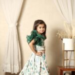 peacock lehenga with one shouler top