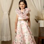 white and pink floral skirt and top