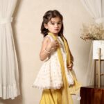 white banarasi top with plazo