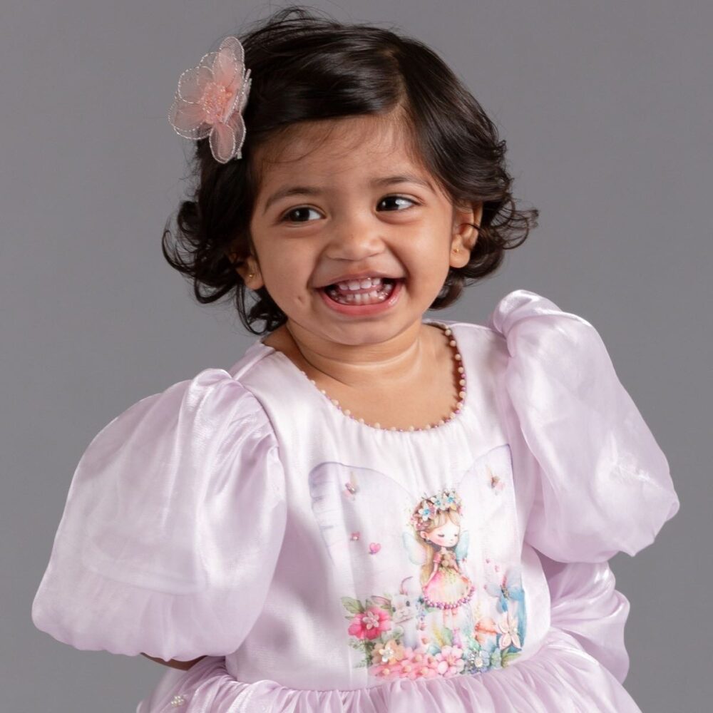 Butterfly magic dress with puff sleeves