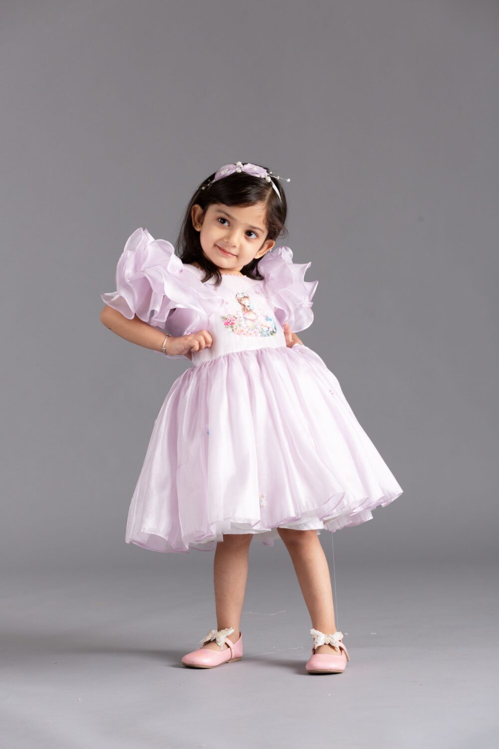 Butterfly magic dress with flared sleeves