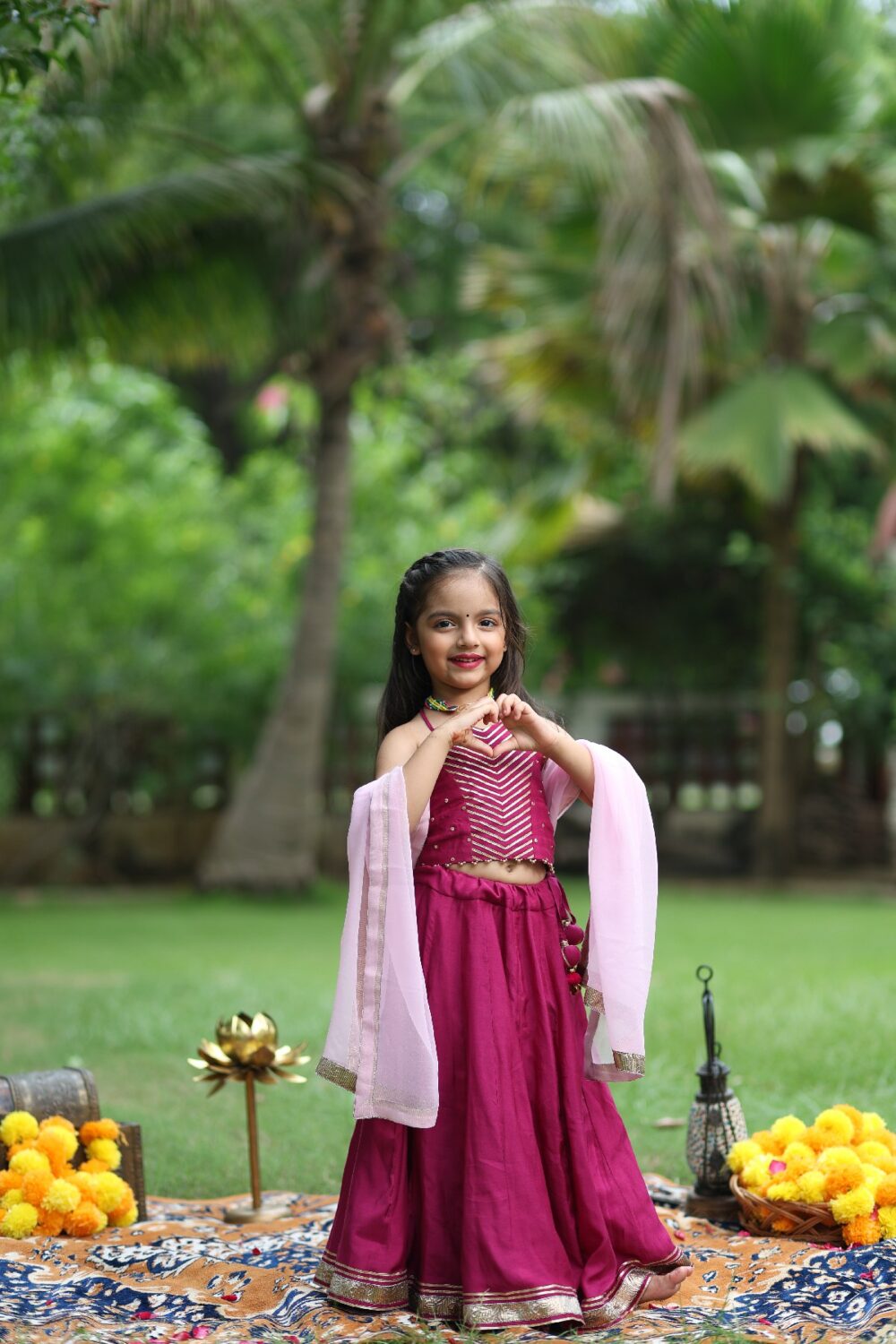 Wine colour chaniyacholi with fancy top