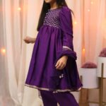 Purple banrasi kurta set