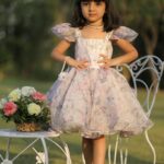 Rabbit with floral grey dress