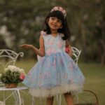 Blue and pink floral dress