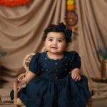 Midnight Blossom Puff Dress