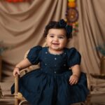 Midnight Blossom Puff Dress