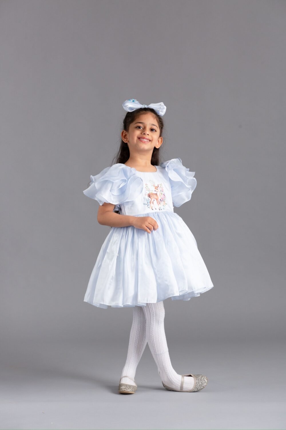 Sky blue Dear dress with flared sleeves - Image 5