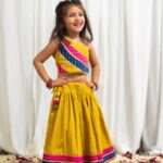 Mustard Yellow Pink & Blue Skirt